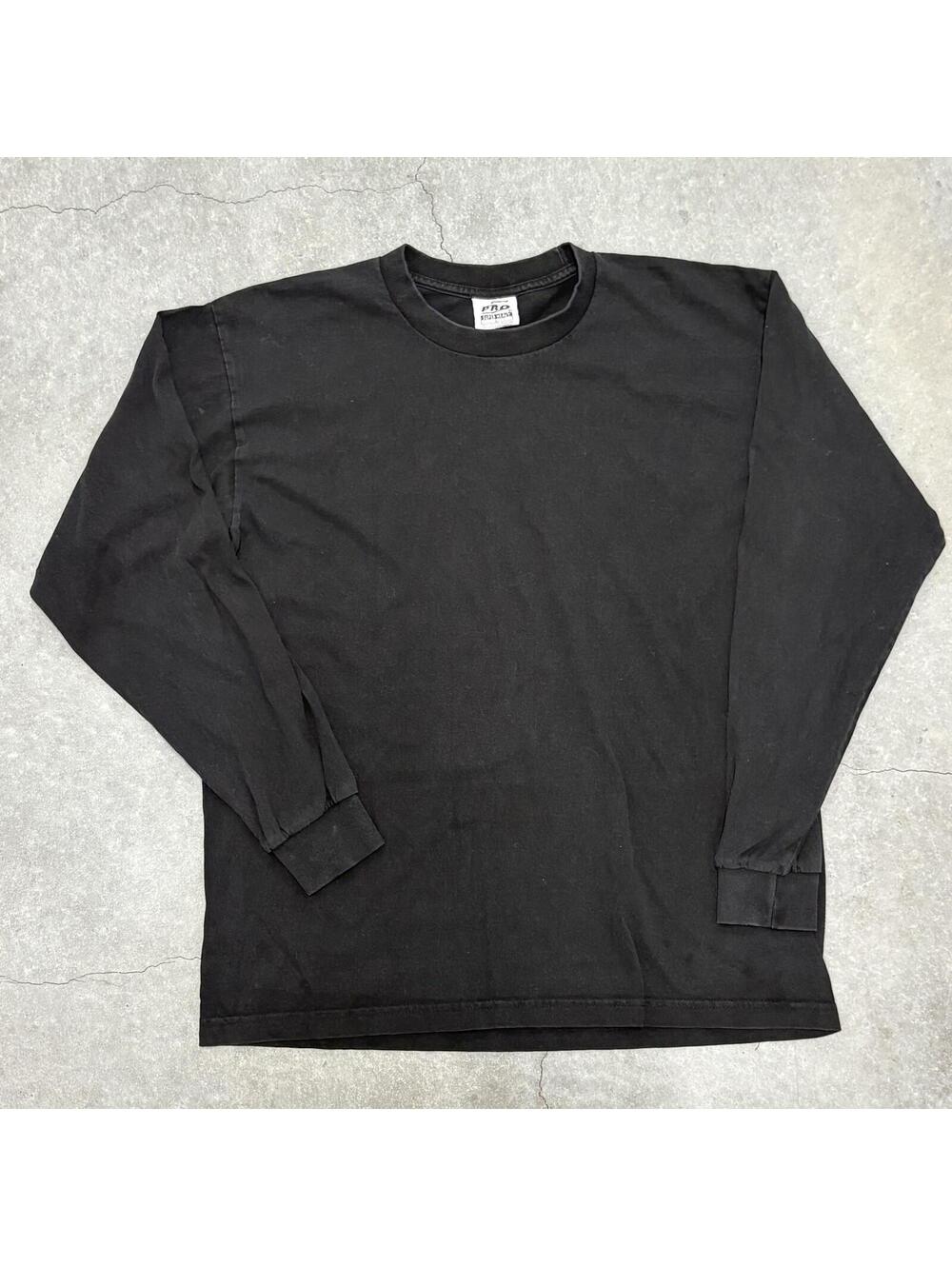 ProClub Plain Black Long Sleeve T Shirt